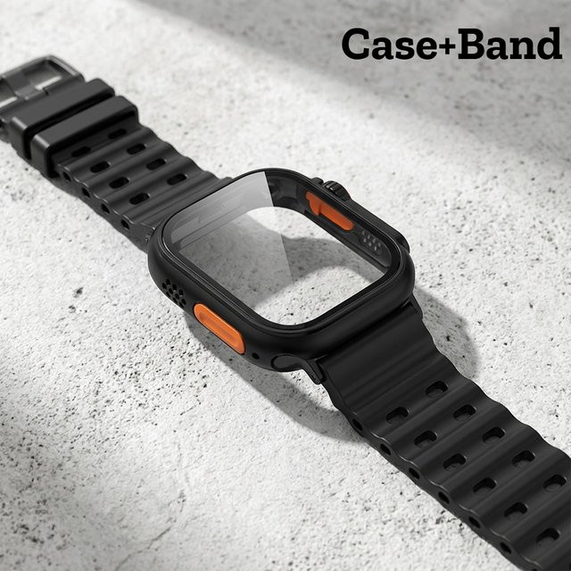 CHIICSMART Sportarmband mit Hülle, Silikon, Schwarz, Unisex - Bild 1