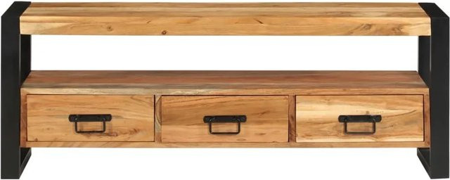 vidaXL TV-Schrank aus Massivholz Akazie in Braun im Vintage-Design, B/T/H: 120 x 30 x 45 cm - Bild 1