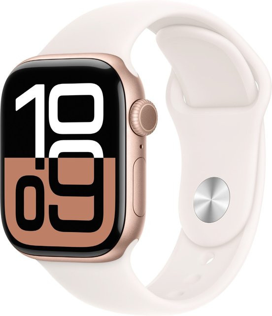 Apple Watch Series 10 GPS Aluminium mit Sportarmband S/M in Roségold/Blassrosa (42mm) - Bild 1