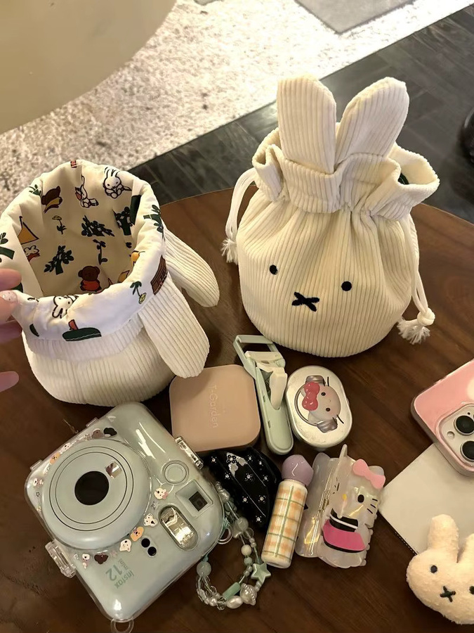 Miffy Kawaii Corduroy Bündeltasche, Aufbewahrungstasche, Kosmetiktasche - Bild 2