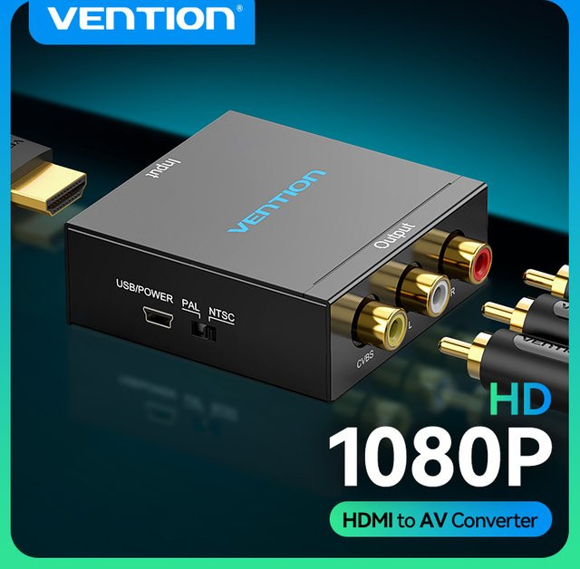 Vention HDMI zu AV Konverter HDMI auf RCA CVBS L/R Adapter in Schwarz - Bild 1
