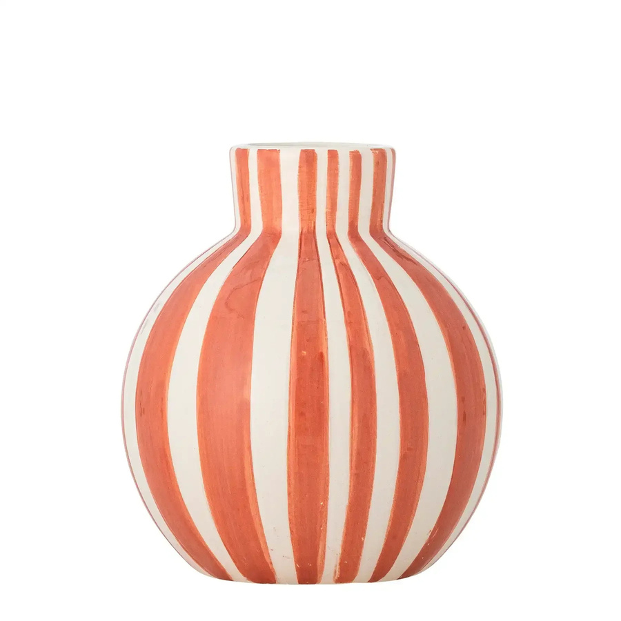 Bloomingville Keramikvase Fian in Orange mit senkrechten Streifen, Höhe: 11 cm - Bild 1