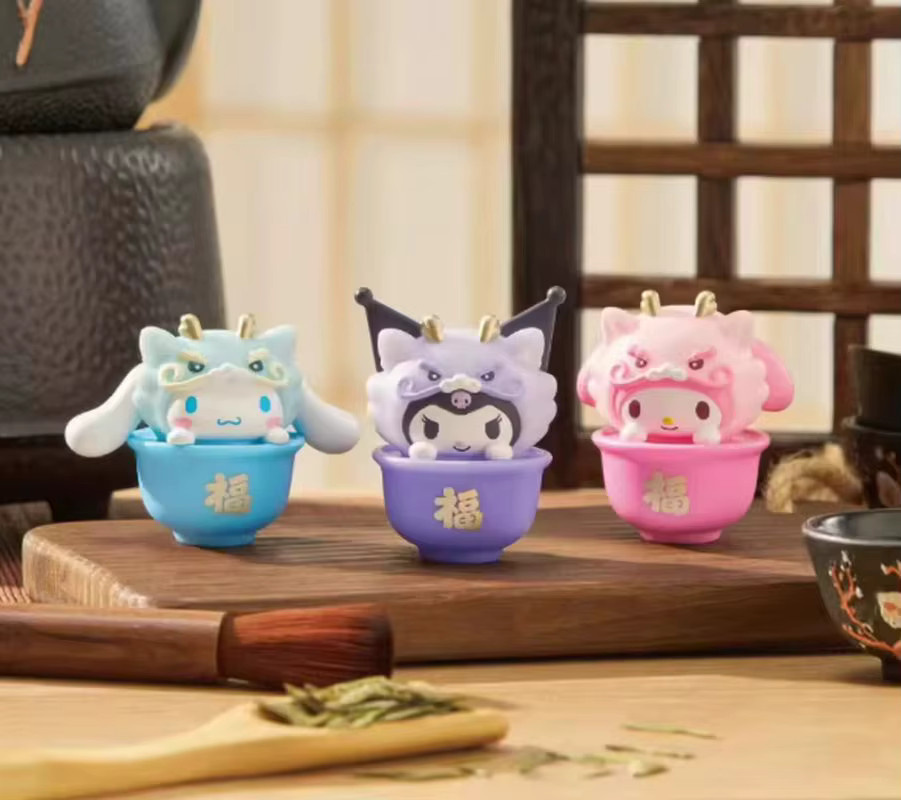 Sanrio Meiletipa Cha Dog Kt Cat Zhaofu Dragon Brocade Serie, Blind Box Puppe, Einzelfigur - Bild 5