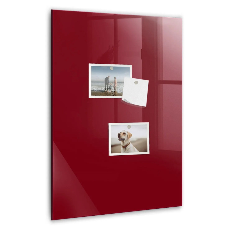 Tulup Glasmagnettafel in Burgunderrot, beschreibbares Whiteboard für die Wand, B: 60 cm, H: 40 cm - Bild 2