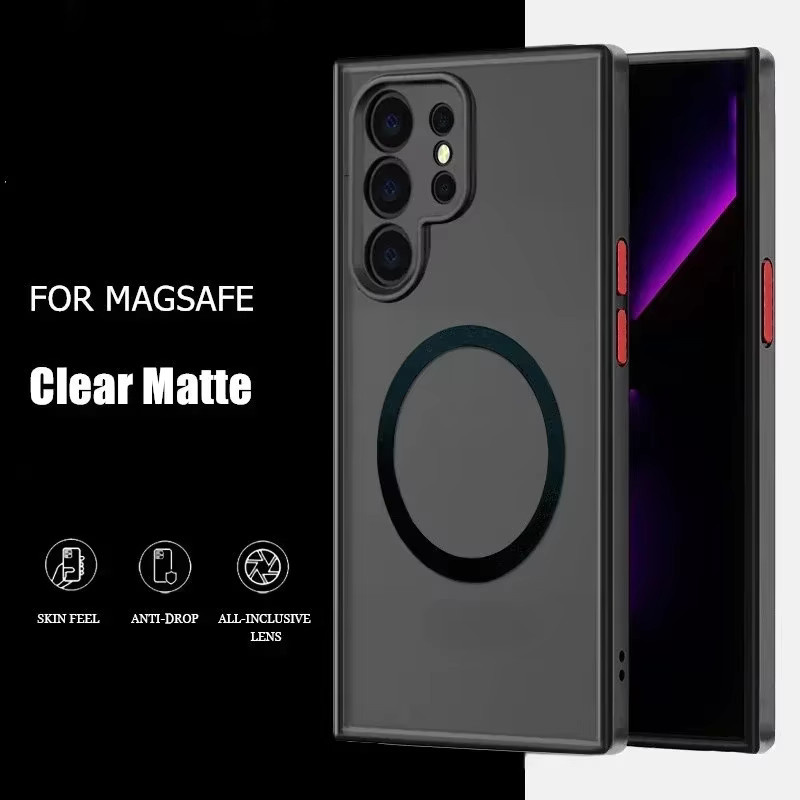 Samsung Galaxy Schutzhülle mit MagSafe Magnet und kabellosem Laden in Schwarz für S26 S25 S24 S23 S22 S21 Ultra Plus FE Note 20 - Bild 2