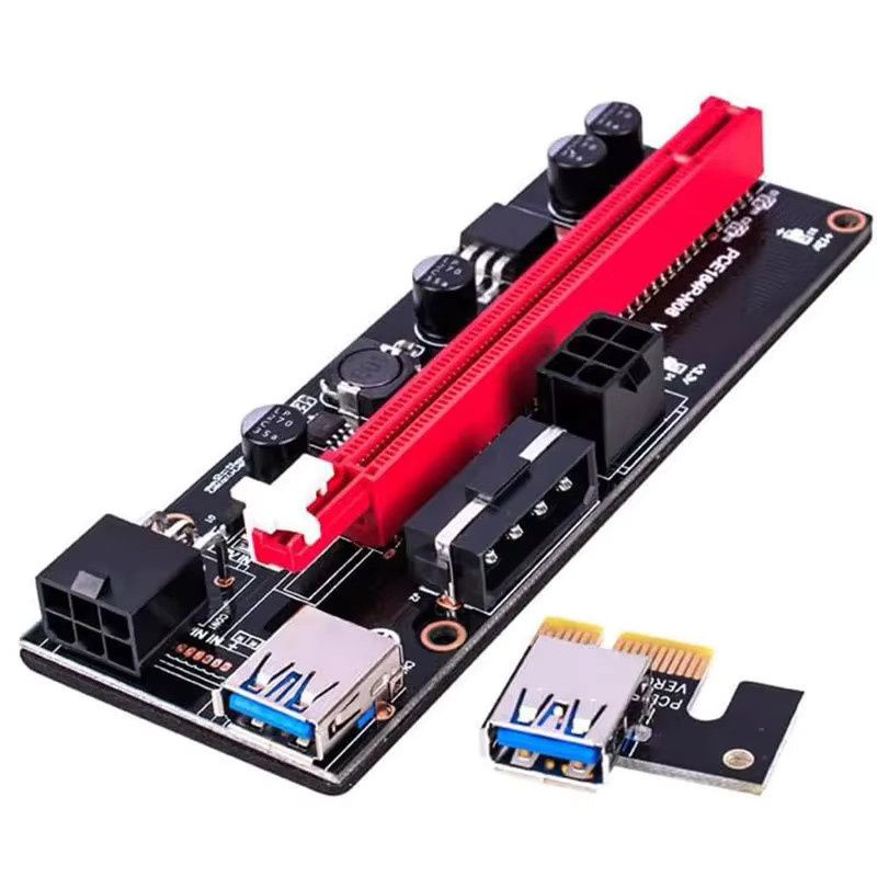 PCIE Riser 1X auf 16X Grafikverlängerung USB 3.0 Adapterkarte für GPU Mining, Schwarz, Kabellänge: 60 cm - Bild 2