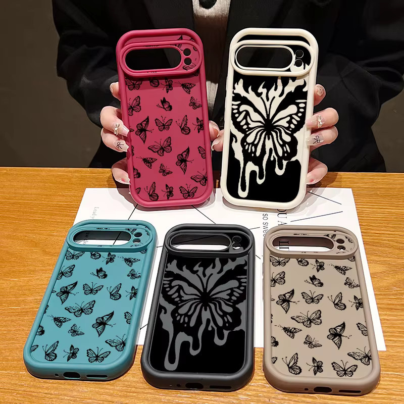 Schwarze TPU-Schutzhülle mit Schmetterlings-Design für Google Pixel 8 Pro, stoßfeste Silikon-Telefonschutzhülle - Bild 2