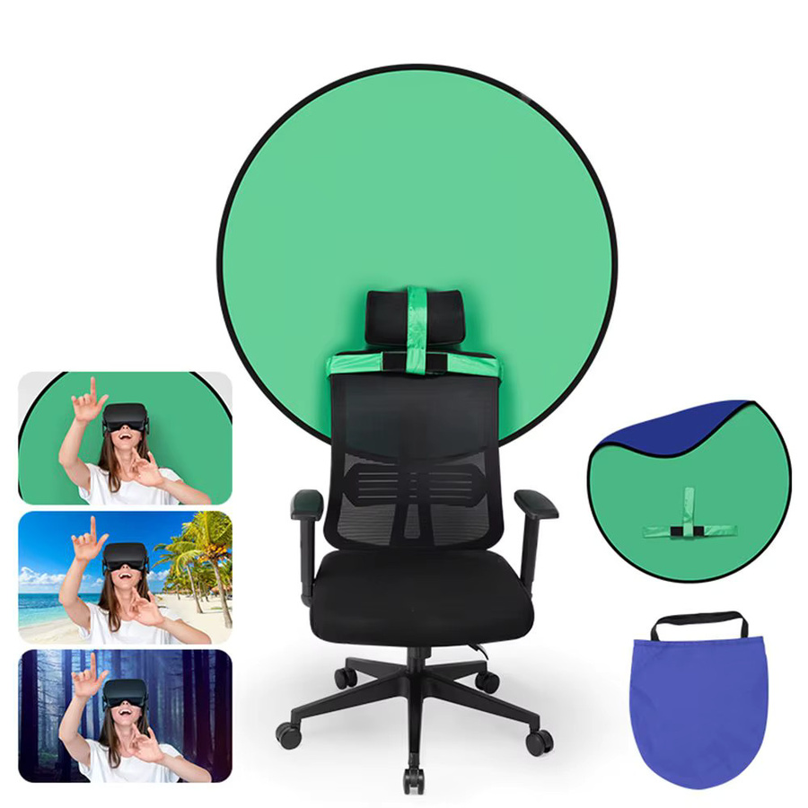 Doppelseitiger Chromakey Hintergrundstoff für Streaming und Fotografie in Grün und Blau - Bild 2