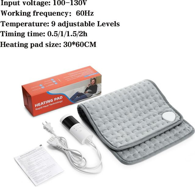 Elektrisches Heizkissen von Yiran Health & Beauty mit 9 Temperaturstufen und 4 Modi, Thermomatte aus Mikroplüsch für Bauch, Rücken und Schulterbereich, B/H: 60 x 30 cm - Bild 1