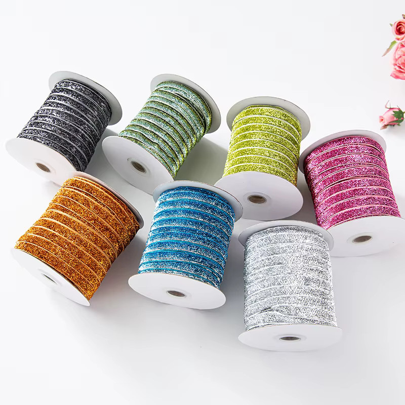 Samtband für Weihnachten und DIY in Gold, Silber und Bunt, Breite: 1 cm - Bild 3