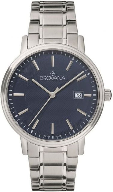 Grovana Armbanduhr Edelstahl, Quarz, Blau, 41 mm, Herren - Bild 1