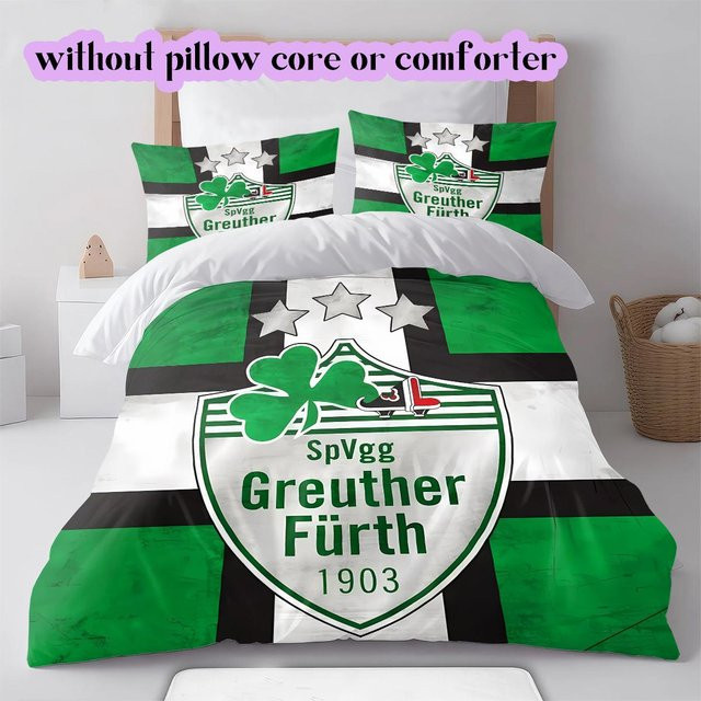 Lalilata Home SpVgg Greuther Fürth Bettwäsche Set in Grün, bestehend aus 1 Bettbezug und 2 Kissenbezügen, B/H: 140 x 200 cm - Bild 1