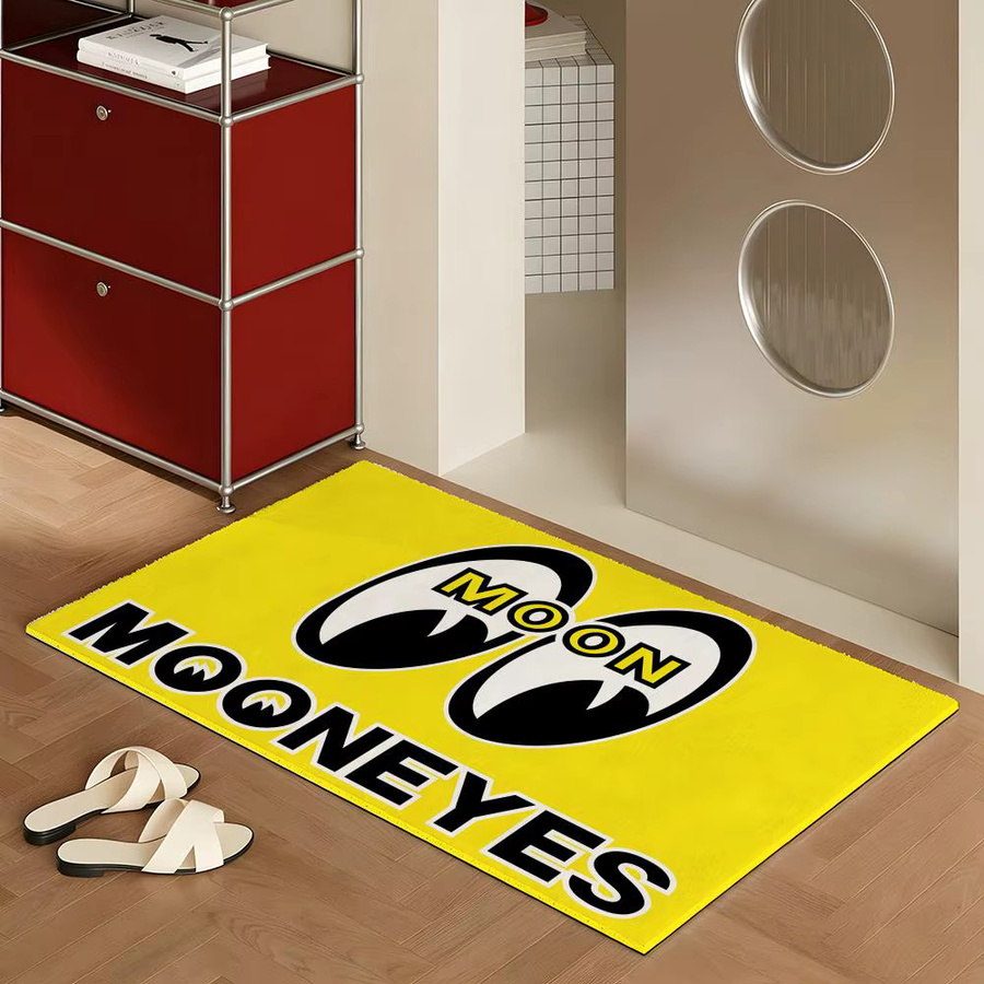 M-MooneyesS Bodenmatte aus weichem Flanell, rutschfeste und saugfähige Teppichmatte für Badezimmer und Schlafzimmer, Weiß-Gelb, B/T: 60 x 40 cm - Bild 2