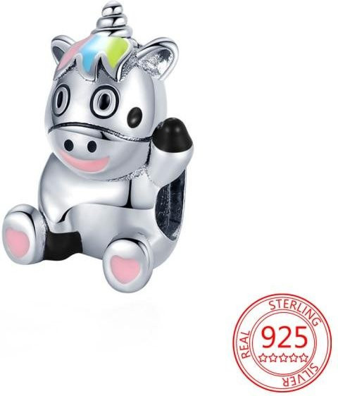 Charm 925 Silber, rosa Herz-Kopfhörer, Mädchen - Bild 1