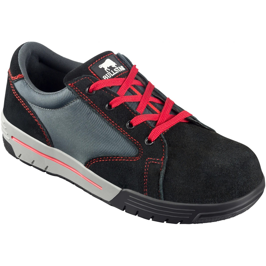 Bullstar Sicherheitsschuh Jumper S1P aus Leder in Schwarz-Rot, Größe 41 - Bild 2
