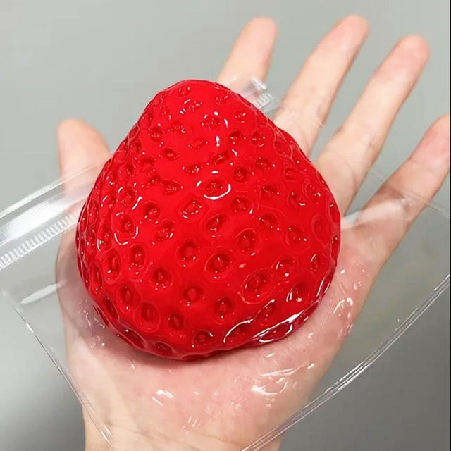 BC Pet Supplies Große Erdbeere Squishy, Stressball, Rot Rosa - Bild 1