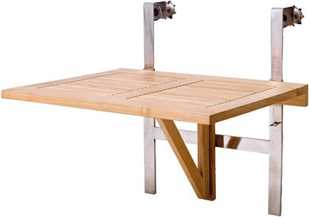 Cinas Balkonklapptisch aus Teakholz in Braun, B/L: 65 x 51 cm - Bild 1