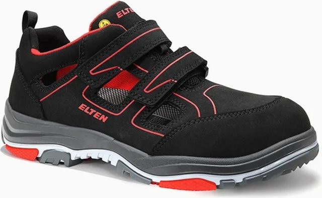 Elten Sicherheitssandale Anthony Red Easy ESD S1 in Rot und Schwarz, Größe 39 - Bild 1