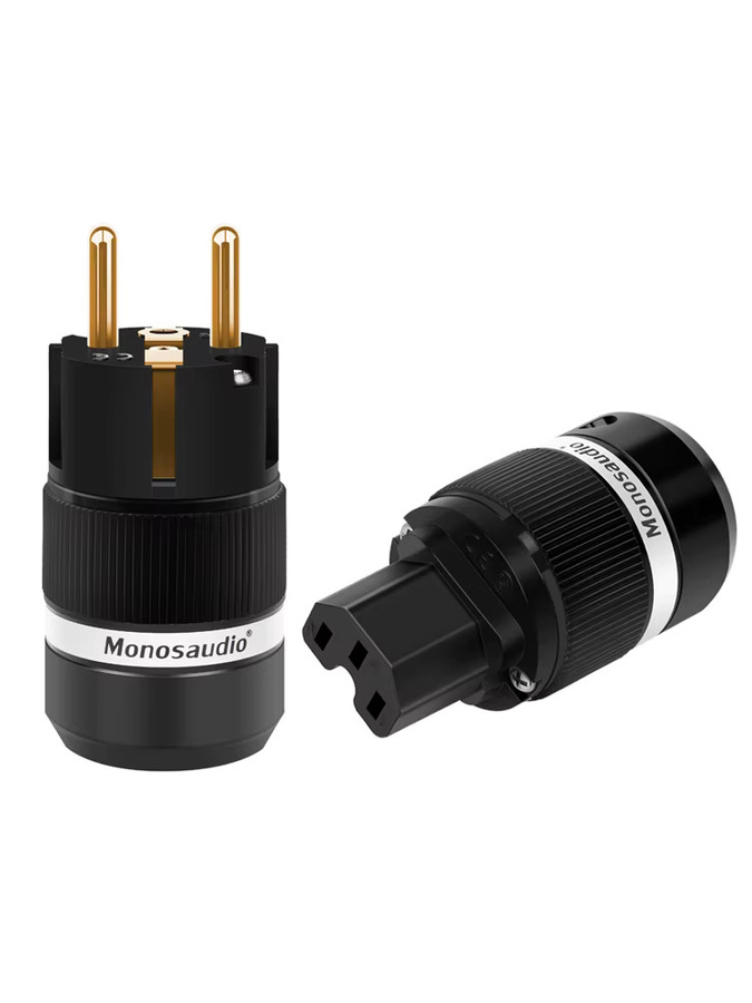 Monosaudio E100GF100G Hifi Schuko Netzstecker aus reinem Kupfer in Schwarz, IEC320 C13 Audio-Stromanschluss - Bild 4