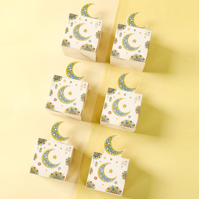 PATIMATE Ramadan Geschenkboxen aus Papier in Multicolour für Kinder zur Eid Mubarak und Ramadan Kareem Dekoration - Bild 1