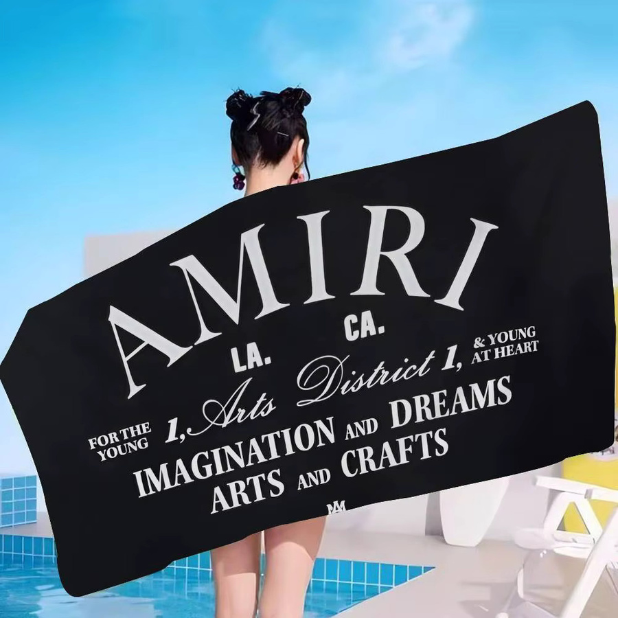 A-AMIRI Mikrofaser-Strandtuch mit Grafikprint, schwarz, superabsorbierend und schnelltrocknend - Bild 3