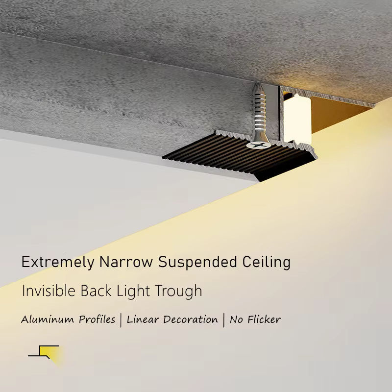 ksdligh LED-Aluminiumprofil in Z/T-Form für lineare Deckenbeleuchtung, weiß, aufgehängt - Bild 3