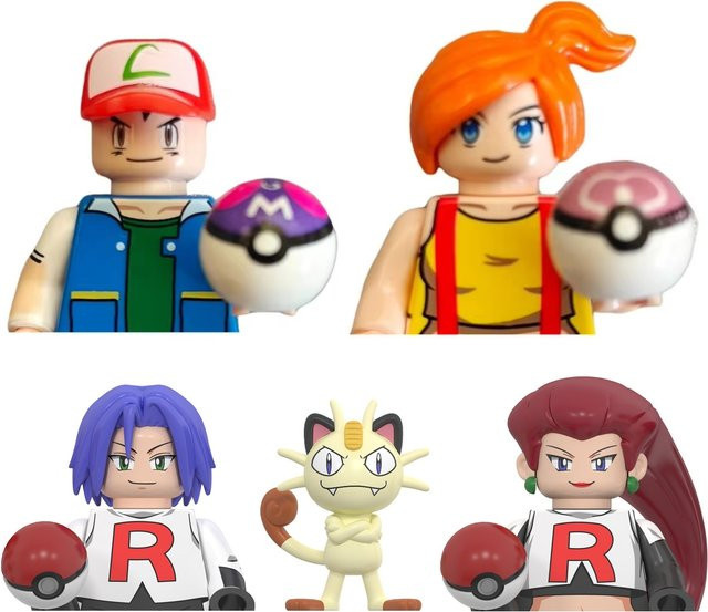 Keeppley Pokémon Trainer Pikachu Charizard Ash Ketchum Misty Serena, Mini Action Figur, Einzelfigur - Bild 1
