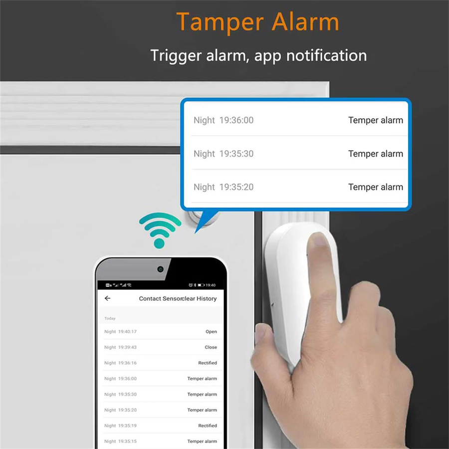 PGST WLAN Smart Tür- und Fenstersensor in Weiß, kompatibel mit Tuya Smart Life, drahtloser Magnetdetektor für dein Haussicherheits-Alarmsystem mit App-Steuerung und Echtzeit-Benachrichtigung - Bild 2