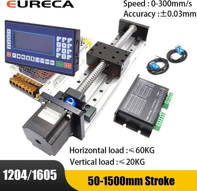 EURECA SFU 1605 Dual Rail Slide Precision CNC Linearführung Welle Stellantrieb Modul in Silber - Bild 1