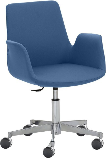 Mayer Sitzmöbel Sessel 2010 mit Armlehnen und Drehsitz in Blau mit silbernem Gestell, B/T/H: 65 x 65 x 82 cm - Bild 1