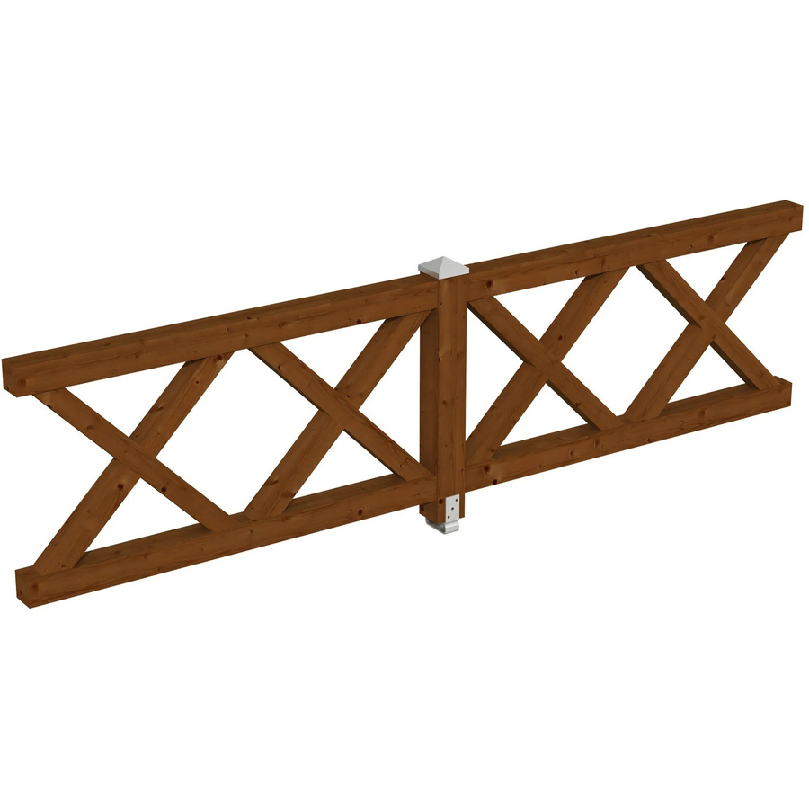 Skan Holz Brüstung Andreaskreuz aus Fichte in Nussbaum, B: 335 cm, H: 84 cm - Bild 2