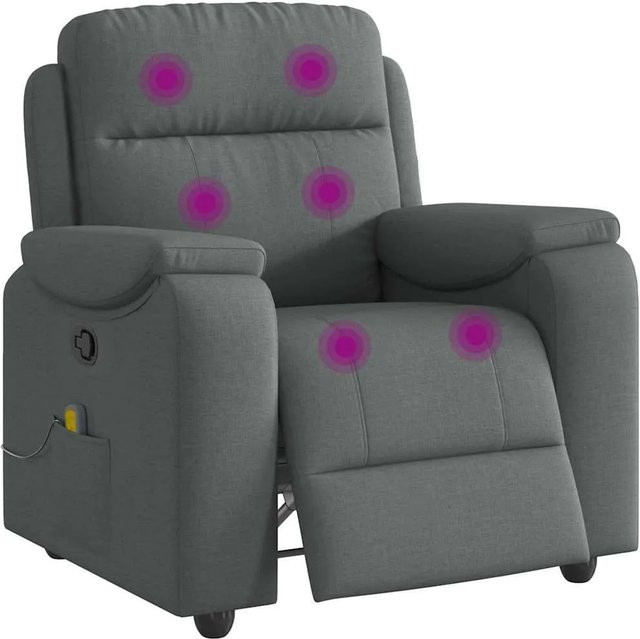 vidaXL Massage-Relaxsessel aus Stoff in Dunkelgrau mit Armlehnen, B/T/H: 76 x 102 x 96 cm - Bild 1