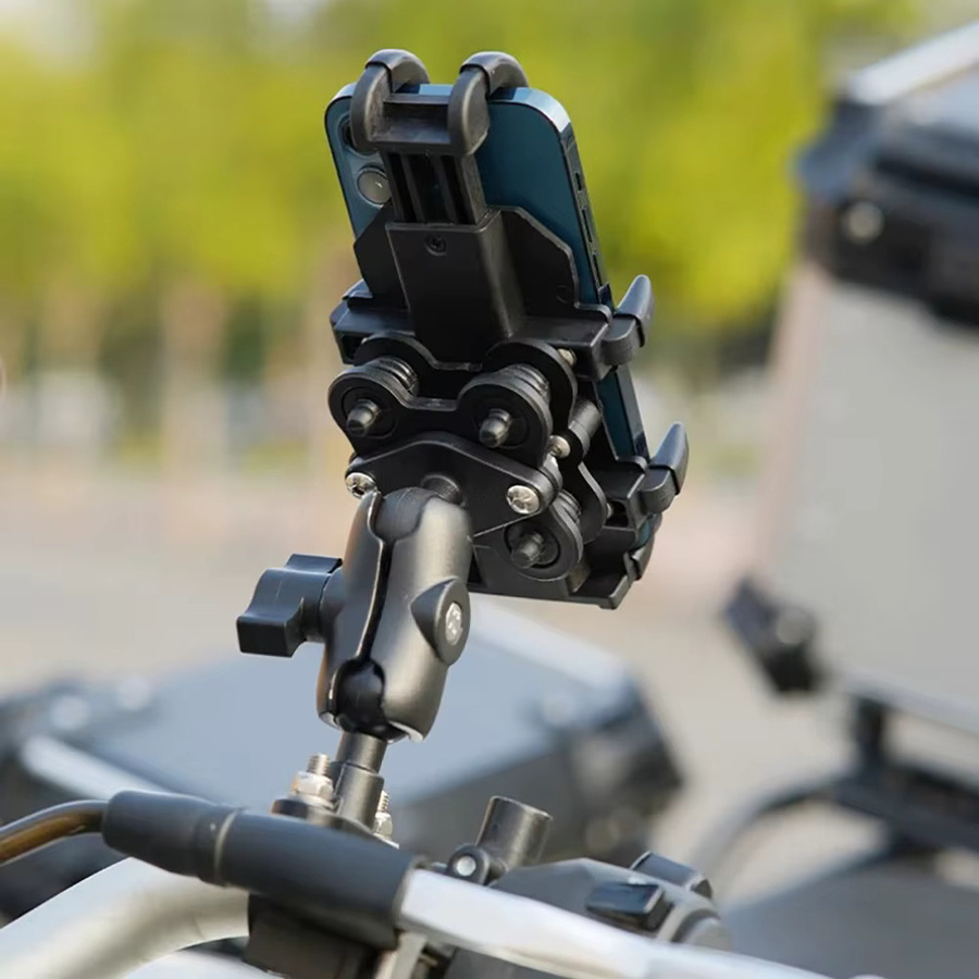 Universelle Moto Motorrad Telefonhalterung für Lenker und Roller, stoßfeste GPS Smartphone-Klemme in Schwarz und Multicolour - Bild 2
