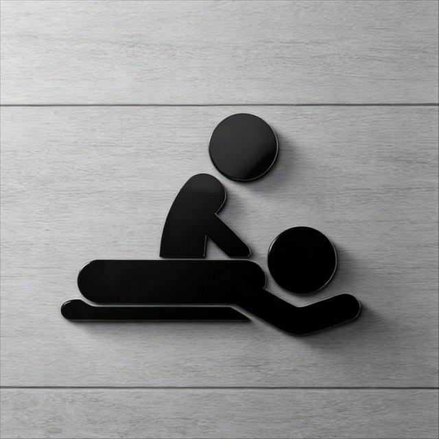 CIFBUY Massage-Raum Acryl-Schild in Transparent und Schwarz, modernes 3D Türschild aus Kunststoff zur Wanddekoration, selbstklebend - Bild 1