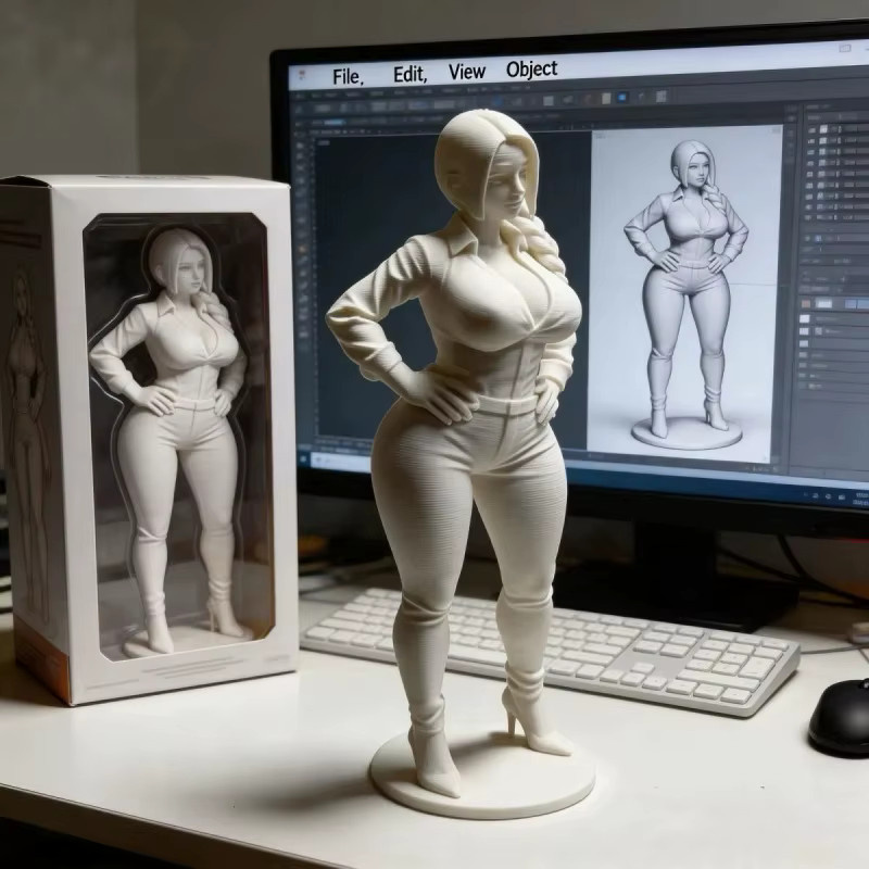 CELEBON Minimalistische Weibliche Skulptur in Weiß, 3D-gedruckte Dekofigur für dein Zuhause und den Schreibtisch - Bild 2