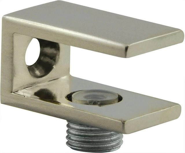 Fonsegrive Glastablar-Klemmträger Perugia für 6-10 mm Glas in Silber mit Edelstahl-Effekt aus Zinkdruckguss - Bild 1