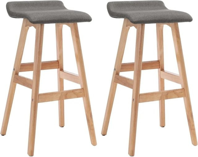 vidaXL Barhocker 2er Set Dunkelgrau Stoff Modern B/T/H: 42,0 x 41,0 x 79,0 cm - Bild 1
