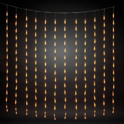 Konstsmide LED Lichtervorhang Tropfenform in Bernstein mit 400 LEDs für Außenbereich B x H: 200 x 200 cm - Bild 1
