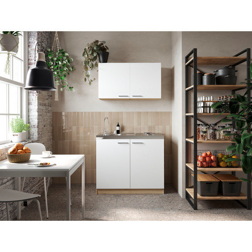 Respekta Pantry-Küche Merle in Weiß, B/H/T: 100 x 200 x 60 cm - Bild 3