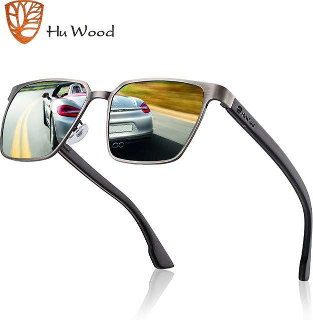 Hu Wood Sonnenbrille, Quadratisch, Holz, Vollrand, Unisex, polarisiert - Bild 1
