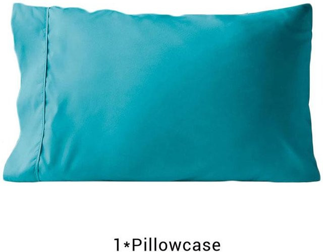 König Königin Kissenbezug aus Baumwolle und Polyester, einfarbig in See-Blau, B/H: 51 x 66 cm - Bild 1