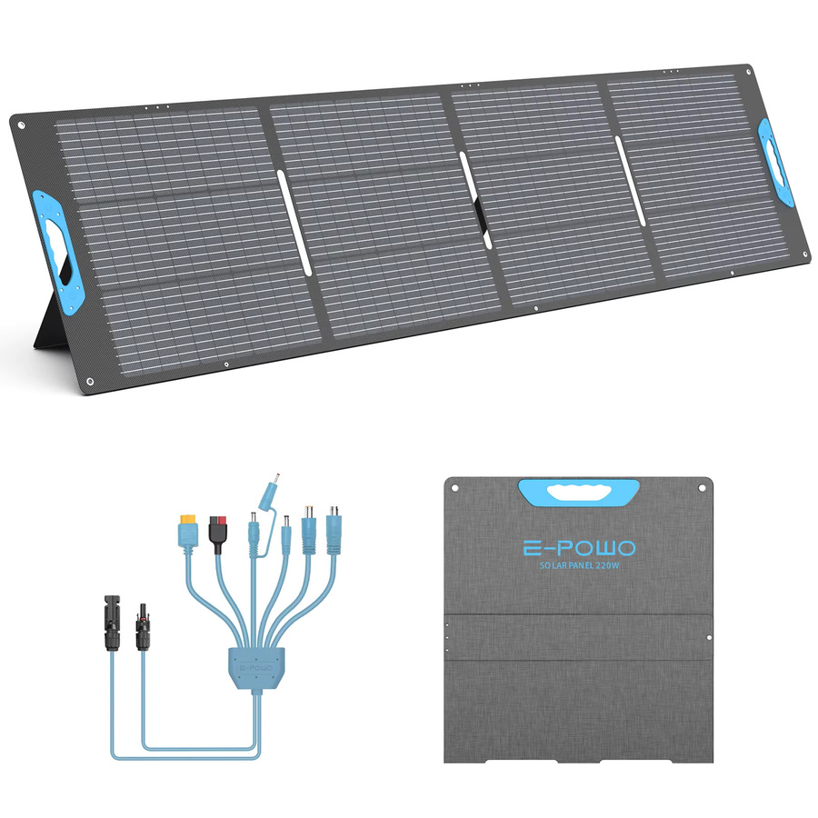 E-POWO Faltbares Solarpanel Mobiles Solarladegerät in Schwarz für Laptop und Powerstation - Bild 7