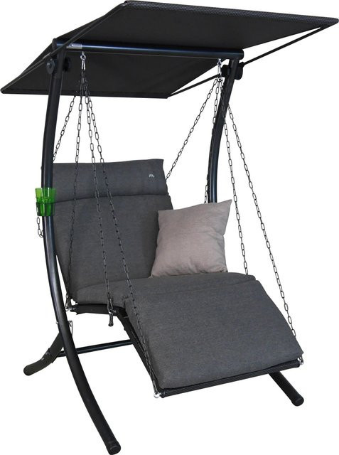 Angerer Hollywoodschaukel 1-Sitzer Swing Smart Stone in Grau mit Sonnen canopy und Textilene Gewebe - Bild 1