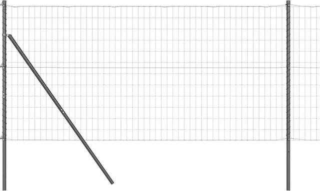 vidaXL Zaun mit Pfosten Grau aus Stahl und PVC, Höhe: 140 cm, Länge: 10 m - Bild 1