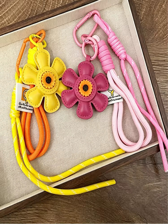 Yogodlns Schlüsselanhänger Leder, Sonnenblumen-Motiv, Damen - Bild 3
