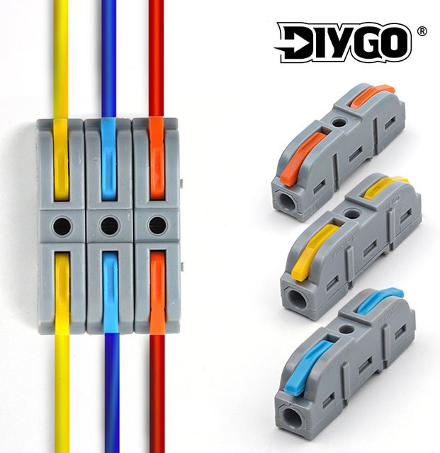 DIY GO Hebelmutter 221 Schnellspleiß-Multiplex-Stoßdrahtverbinder Inline-Klemmenblock für elektrische Verbindungen 1 bis 1 - Bild 1