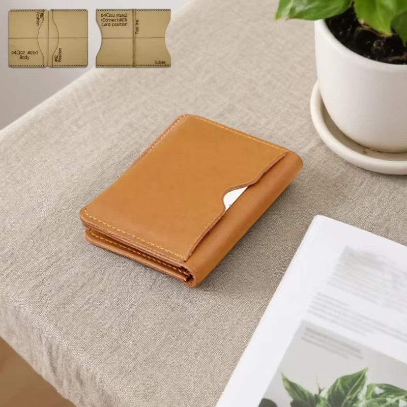 YOMDID DIY Lederwaren Vorlage Set für Mini Brieftaschen aus Kraftpapier, 2er-Set - Bild 4