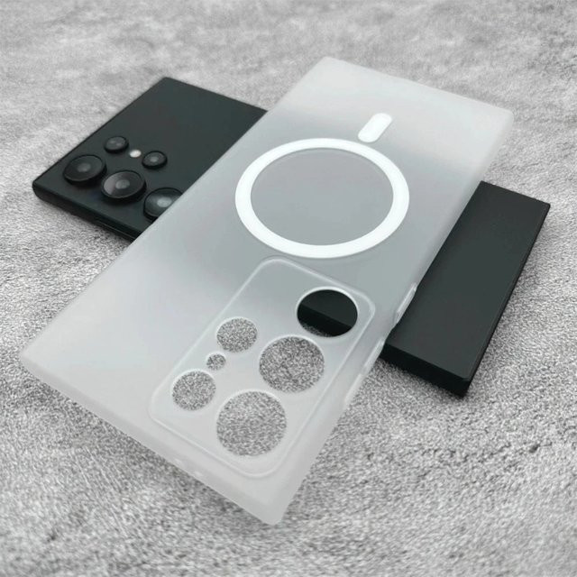 Matte transparente magnetische Handyhülle mit Linsenschutz für Samsung Galaxy S24 Ultra, S23 Ultra, S23 Plus und S22 als ultradünnes Hard Cover - Bild 1