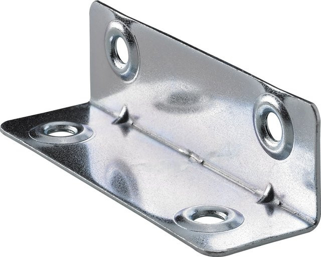 Hettich Längswinkel aus Stahl verzinkt in Silber, B/T/H: 6,7 x 2,0 x 2,0 cm - Bild 1