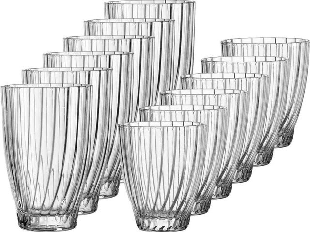 Ritzenhoff & Breker Samba Trinkgläser-Set 12-teilig Tumbler aus Glas, transparent, geometrisches Design - Bild 1